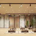 Elegant Zen Style Beauty Salon Interior With Cozy Tea Lounge And Natural Bamboo Decoration