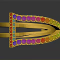 Elegant Gold Ring With Colorful Gemstones In Curved Unique Design