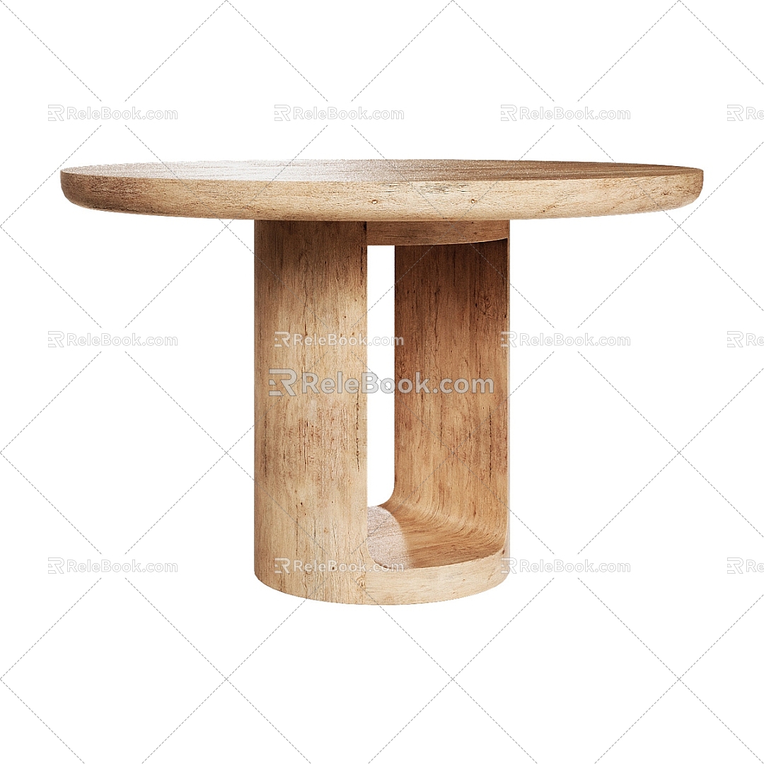 Nordic Simple Dining Table Round Dining Table Light Luxury Dining Table Restaurant Dining Table Restaurant Chair 3d model