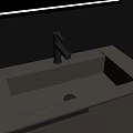 Modern Bathroom Sink Design With Matte Countertop And Black Faucet
