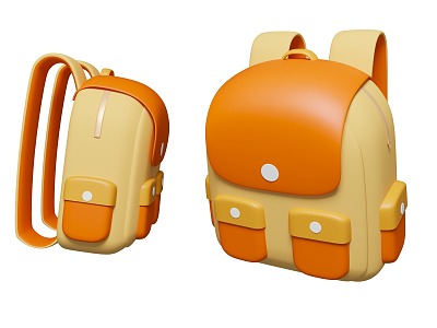 Cartoon IP Character Cartoon Style School Backpack Cartoon Style School Backpack 3d model