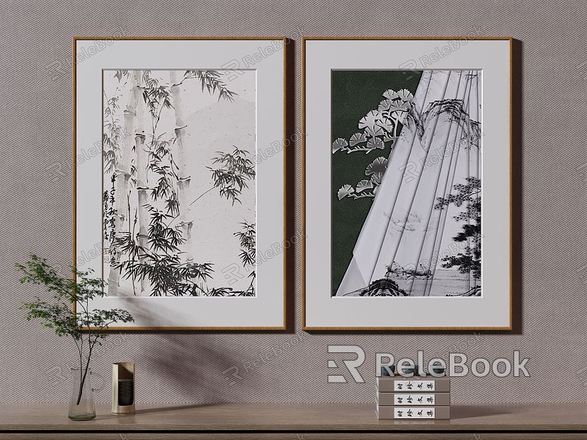 New Chinese Plant Painting Decorative Painting model