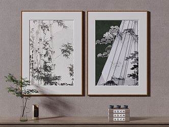 New Chinese Plant Painting Decorative Painting 3d model