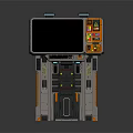 Portable Technical Device With Large Screen Orange Gray Design And Control Panel