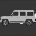 Silver Mercedes G Class SUV With Bold Design And Red Accent Wheels