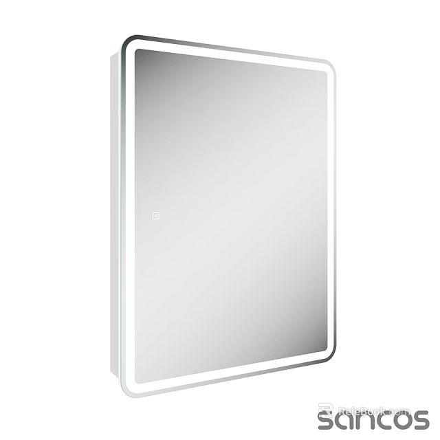 Modern Bathroom Vanity With Illuminated LED Mirror And Sleek Design 3d model 
