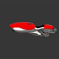 Futuristic Red White Space Themed Motorcycle Streamlined Design Black Seat Metallic Exhaust Black Background Reflection
