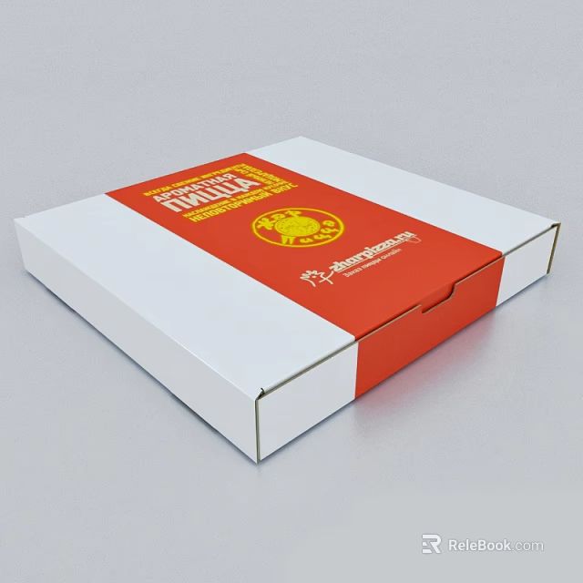 Modern Decorative Ornament Set With Red White Yellow Colors And Logo Design 3d model 