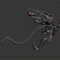 Mechanical Sci Fi Game Movie Character With Metallic Complex Structure And Long Tail Design 3d model