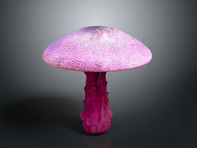 Purple Mushroom Plant with Umbrella Shaped Cap and Speckled Surface in Vibrant Purple Hue 3d model