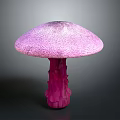 Purple Mushroom Plant with Umbrella Shaped Cap and Speckled Surface in Vibrant Purple Hue