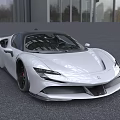 White Sports Car With Low Profile And Sleek Aerodynamic Body