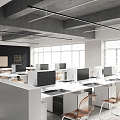 Modern public office area 3d model