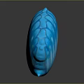 Elegant Blue Shell Shaped Decorative Ornament With Smooth Surface For Home 3d model