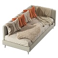 Casual Sofa Combination Casual Sofa Living Room Sofa Multi-Person Sofa Pillow Pillow Home Furniture Simple 3d model