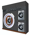 Modern Laundry Room Interior Design With Built in Washing Machines And Cabinets