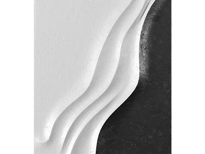 Black And White Curved Wall Decor With Textured Surface 3d model