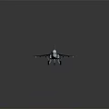 Blue Fighter Jet Model With Red Accent Lines Cockpit Landing Gear And Aerodynamic Wings