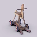 Building Blocks Rocking Horse Toy With Wooden Structure Colorful Wheels And Rocking Base