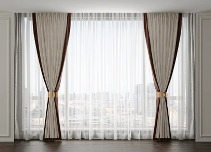 French American Curtain Screen 3d model