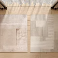 Modern Square Carpet Fabric Patchwork Carpet 3d model