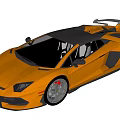 Yellow Supercar With Black Roof Rear Spoiler And Red Brake Calipers