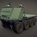 Green Porterba Multi Wheeled Utility Vehicle With Roof Mounted Equipment