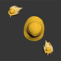Game Movie Character Standing in Yellow Raincoat with Yellow Hat Sunglasses and Two Yellow Ducks