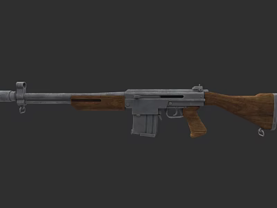 Classic Bolt Action Rifle With Wooden Stock And Metal Body Design 3d model