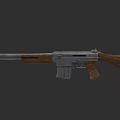 Classic Bolt Action Rifle With Wooden Stock And Metal Body Design
