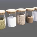 Clear Glass Spice Jars with Wooden Lids for Various Kitchen Spices Storage