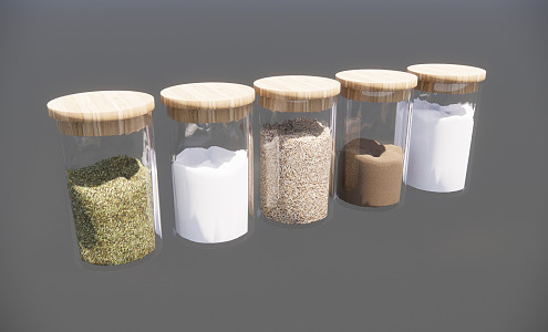 Modern seasonings bottle kitchen utensils kitchen ornaments 3d model