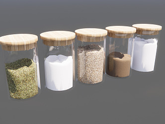 Modern seasonings bottle kitchen utensils kitchen ornaments 3d model