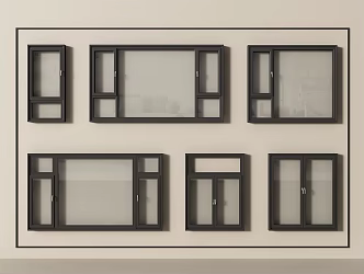 Modern windows casement windows floor-to-ceiling windows bay windows doors and windows balcony windows 3d model