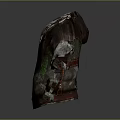 Vintage Distressed Hoodie With Camouflage Sleeves Multicolor Patchwork And Zipper Front