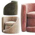 Modern Olive Green Velvet Single Sofa With Rounded Armrests Stitching Details And Color Options