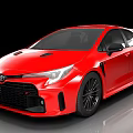 Red Toyota Sporty Hatchback With Black Wheels Aggressive Grille And Aerodynamic Body Design