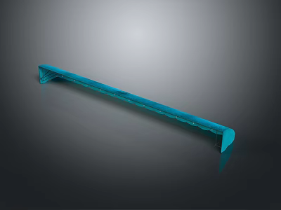 Shiny Blue Elongated Decorative Strip With Smooth Design On Dark Background 3d model