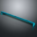 Shiny Blue Elongated Decorative Strip With Smooth Design On Dark Background