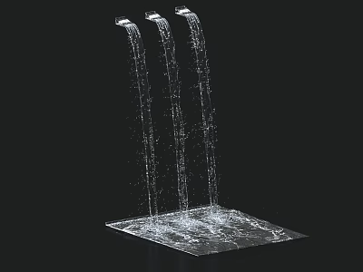 Modern Garden Ornament Water Fountain With Transparent Structure And Square Basin Flowing Water Design 3d model