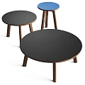 Modern Minimalist Coffee Tables Collection With Wooden Legs And Round Tops In Various Neutral Tones