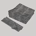 Gray Fabric Decorative Accessory Set With Stacked Cloth And Small Arranged Pieces
