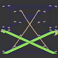 X Shaped Wooden And Metal Decorative Ornament Set With Chains And Rings