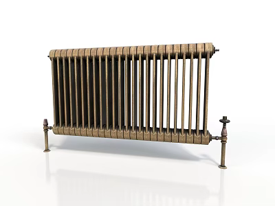 Vintage Metal Radiator With Decorative Tubes And Sturdy Stands For Home Use 3d model