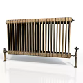 Vintage Metal Radiator With Decorative Tubes And Sturdy Stands For Home Use