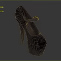 Elegant Black High Heels With Platform Sole And Buckle Strap Design 3d model