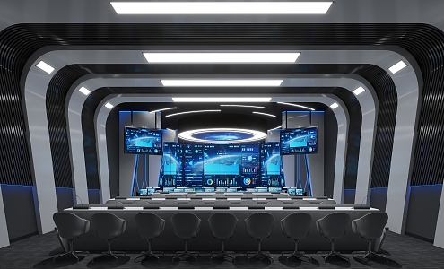 modern command center 3d model