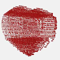 Heart Shaped Text Art Design With 520 And 2024 In Center