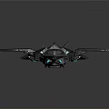 Futuristic Black Multi Wing Cosmic Spaceship With Aerodynamic Design And Illuminated Details