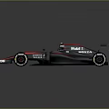 Black and Red McLaren Formula 1 Car With Streamlined Design Large Tires and Driver